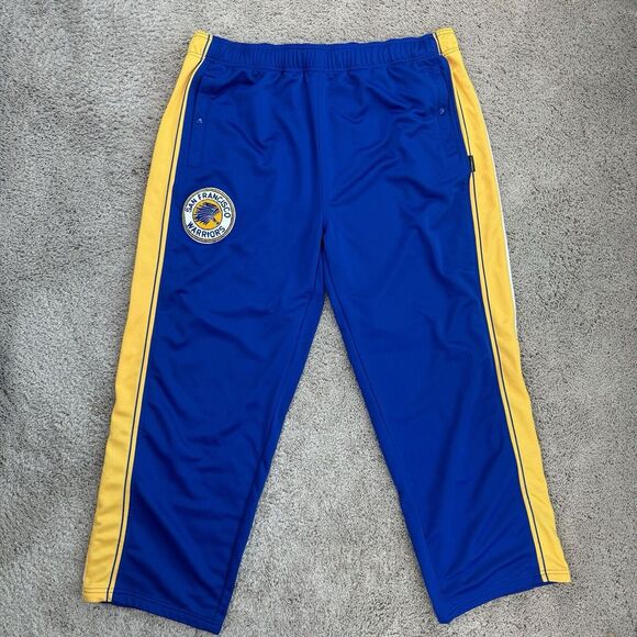 Vtg San Francisco Warriors Warmup Pants Mens 4XL Reebok HWC‎ Blue Drawstring ABA - Picture 11 of 13